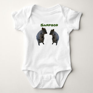 Body Para Bebê Nome Sampson Com Quokkas Australianos, Bodysuit de
