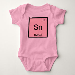 Body Para Bebê Nome Sydnee Elemento Químico Tabela Periódica