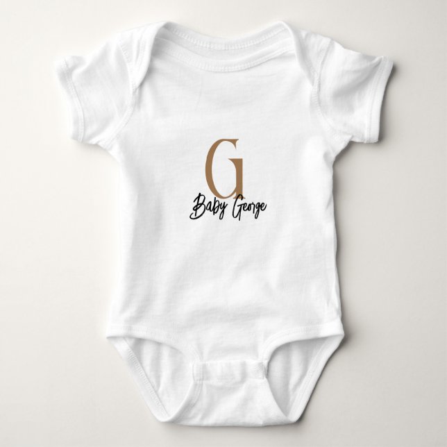 Body Para Bebê nome unisex do bebê monograma personalizar mínimo (Frente)