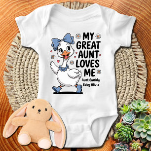 Body Para Bebê Nomes personalizados Duck My Excelente Tia Me ama