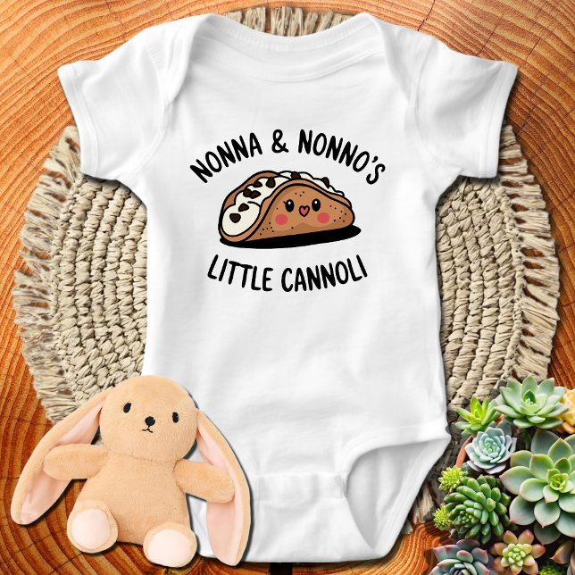 Body Para Bebê Nonna e Nonno's Little Cannoli Cute Italiano (Criador carregado)