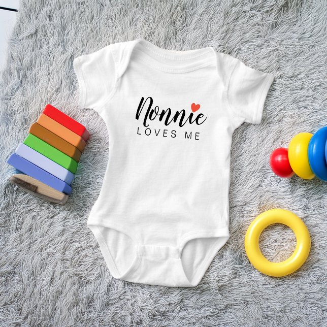 Body Para Bebê Nonnie Fofa Me Ama (Cute Nonnie Loves Me Baby Bodysuit)