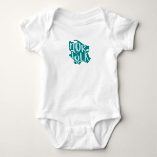 Body Para Bebê Norfolk Silhouette com a palavra NORFOLK