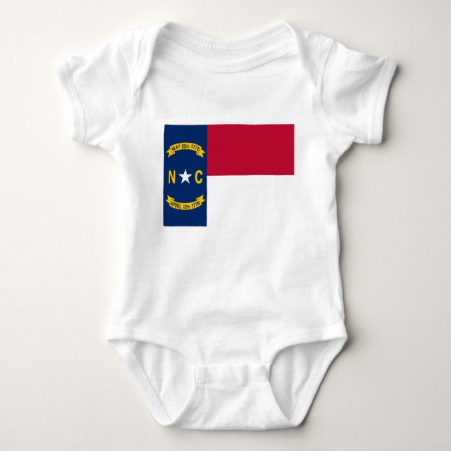 Body Para Bebê North Carolina Flag Baby Bodydress (Frente)
