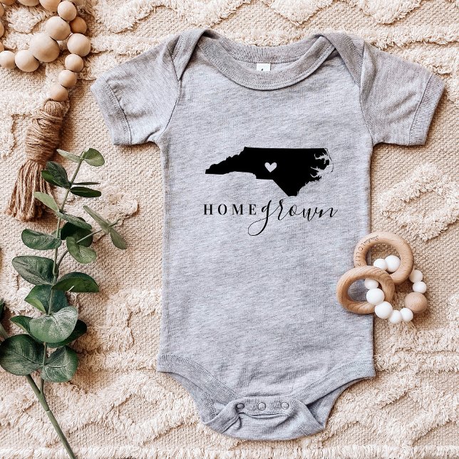 Body Para Bebê North Carolina Home Grown State Tee (Criador carregado)