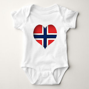Body Para Bebê Norway Flag Heart