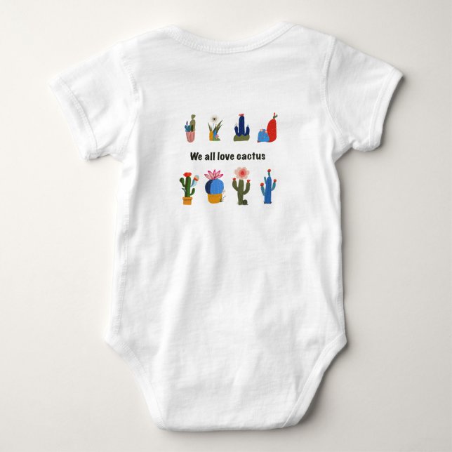 Body Para Bebê Nós todos amamos cacto (Verso)