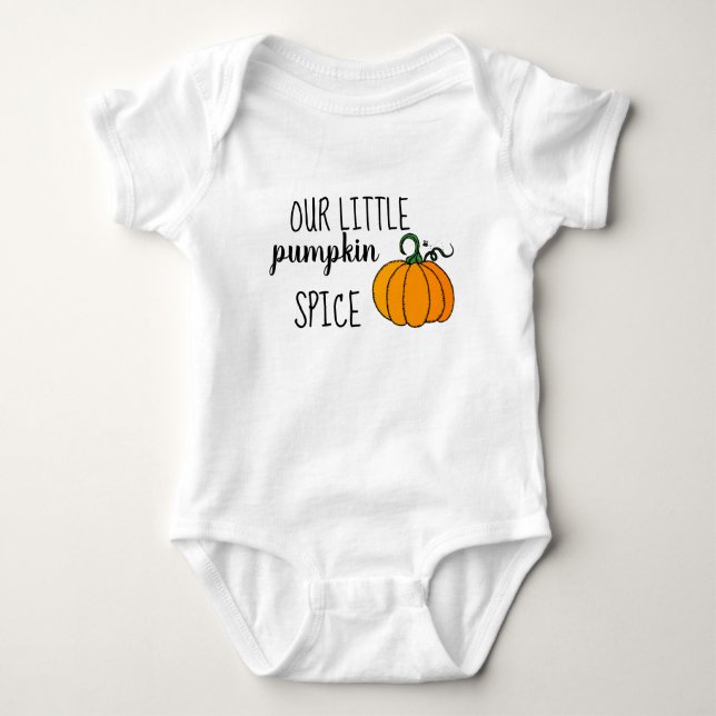 Body Para Bebê Nossa Pequena Pumpkin Spice Bebê Roupa (Frente)