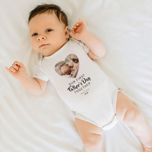 Body Para Bebê Nossa Primeira Rapariga de Fotografias do Dia de o