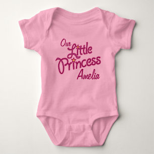 Body Para Bebê Nossa princesa pequena nomeada t-shirt da
