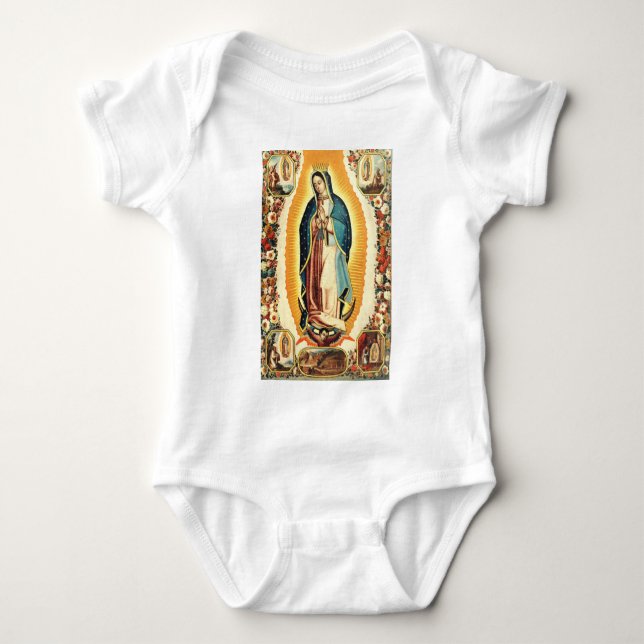 Body Para Bebê Nossa Senhora de Guadalupe Arte Radiante (Frente)