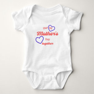 Body Para Bebê Nosso 1º Dia das Mães Juntos Correspondente 