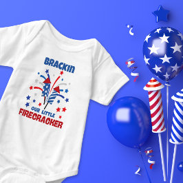 Body Para Bebê "Nosso Pequeno Firecracker" Personalizado