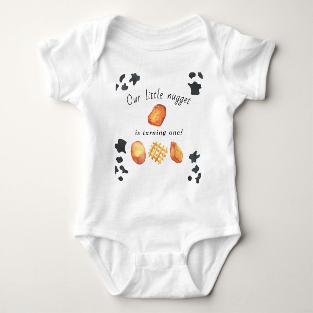 Body Para Bebê Nosso Pequeno Nugget está transformando um Anivers (Frente)