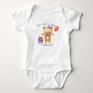 Body Para Bebê Nosso Urso Pequeno está virando um Aniversário de 