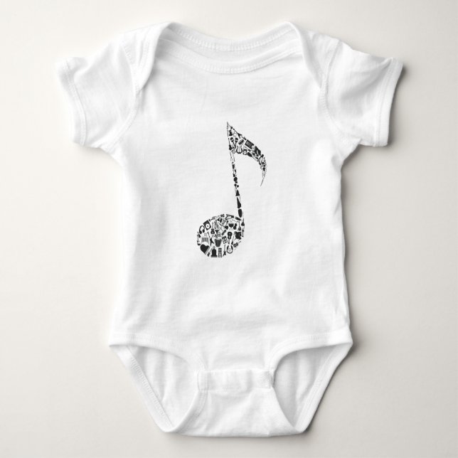 Body Para Bebê Nota musical para cantor (Frente)