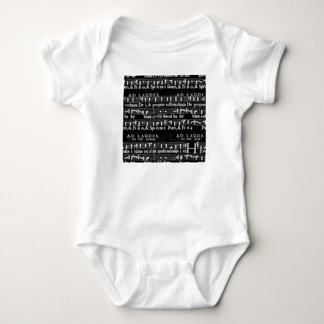 Body Para Bebê notas de música grunge (Frente)