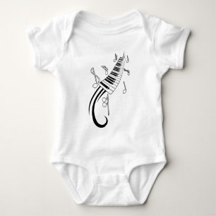 Body Para Bebê Notas do piano e da música