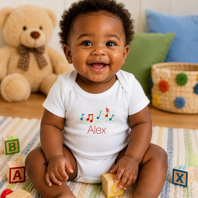 Body Para Bebê Notas musicais (Criador carregado)