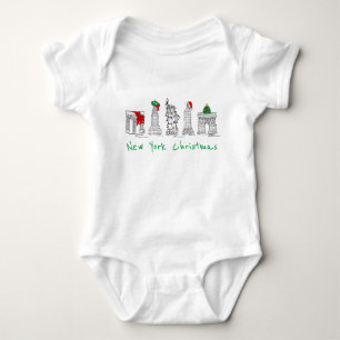 Body Para Bebê Nova Iorque Natal NYC - Marcos Feriados Natal