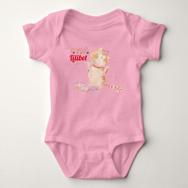 Body Para Bebê Nova Princesa Lilibet Cute Kitten Chamada Baby B (Frente)