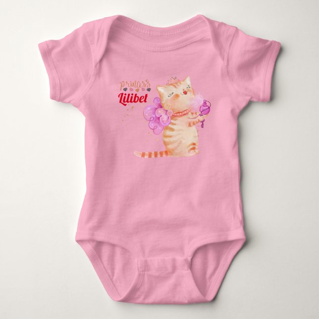 Body Para Bebê Nova Princesa Lilibet Cute Kitten Chamada Baby B (Frente)
