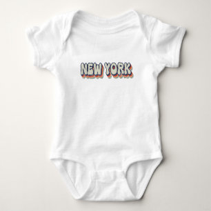 Body Para Bebê Nova York Retro Anos 80 Cidade Cromada