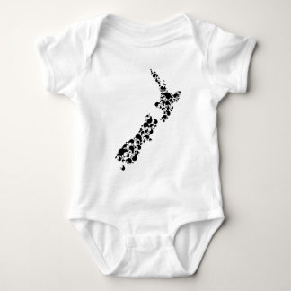 Body Para Bebê NOVA ZELÂNDIA - cheio do kiwis - preto