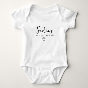 Body Para Bebê Novo anúncio do bebê do melhor amigo