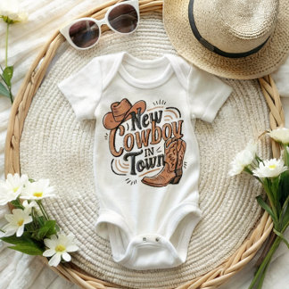 Body Para Bebê Novo Cowboy na Cidade