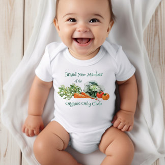 Body Para Bebê Novo Design de apenas vegetais orgânicos para bebê