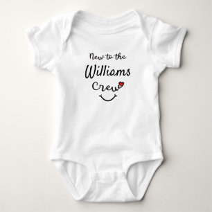 Body Para Bebê Novo no ( Sobrenome ) Personalizado da tripulaçã