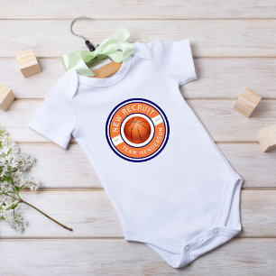 Body Para Bebê "Novo Recrutamento" Logotipo de basquete personali