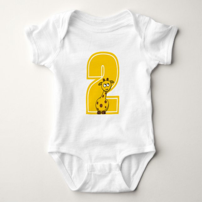 Body Para Bebê Número de Girafa Personalizado Fato de bebê (Frente)