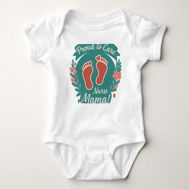 Body Para Bebê "Nurse Mom" Baby T-Shirt Collection (Frente)
