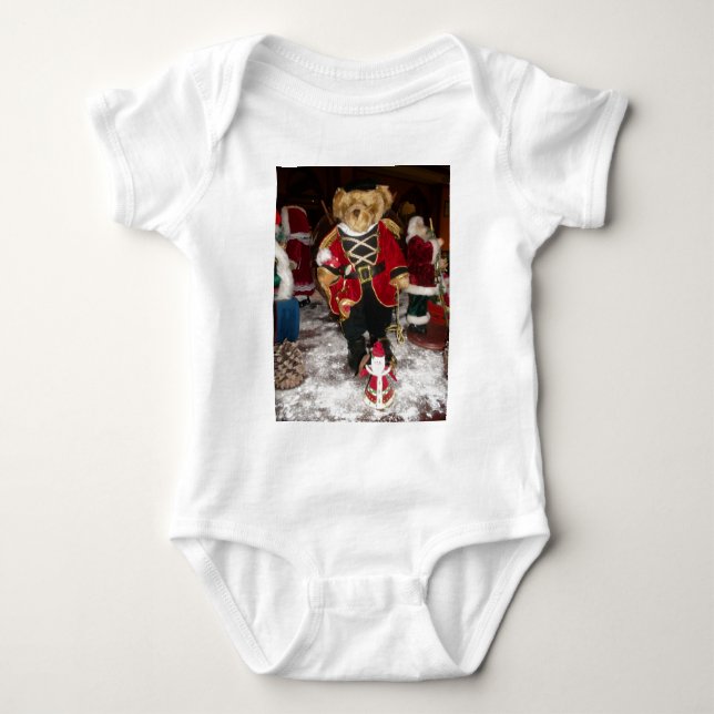 Body Para Bebê Nutcracker Teddy Bear Natal (Frente)