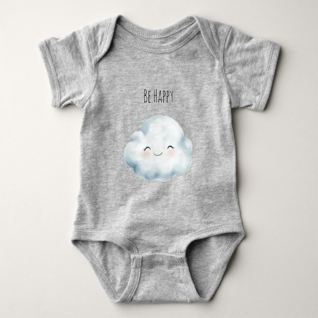 Body Para Bebê Nuvem Feliz   (Frente)
