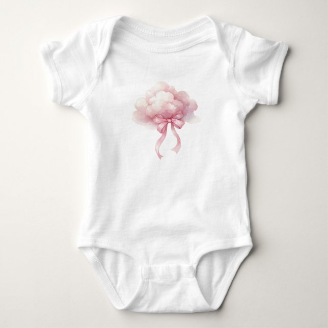 Body Para Bebê Nuvem rosa e arco  (Frente)