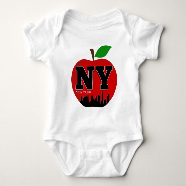 BODY PARA BEBÊ NY NOVA YORK A MAÇÃ GRANDE (Frente)