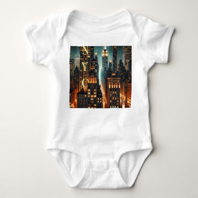 Body Para Bebê NYC Toddler Graphic T Shirt - Icônica New York Cit (Frente)