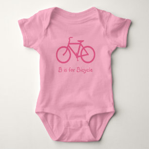 Body Para Bebê O Alfabeto Rosa B é para Bicicleta
