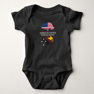 Body Para Bebê O americano crescido com Papuan enraíza Papua