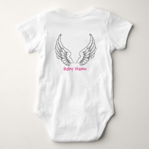 Body Para Bebê O anjo voa o cinza cor-de-rosa conhecido do