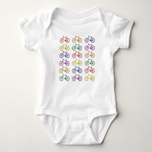 Body Para Bebê O arco-íris Bicycles o Bodysuit do bebê