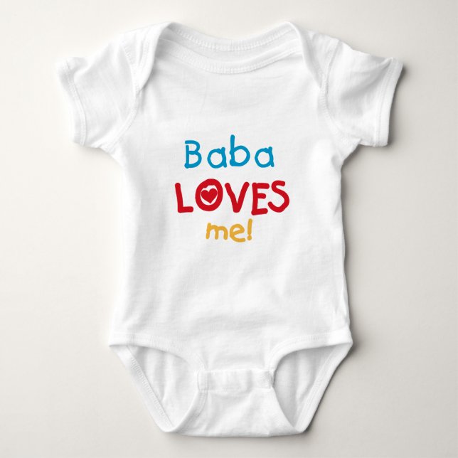 Body Para Bebê O babá ama-me t-shirt e presentes (Frente)