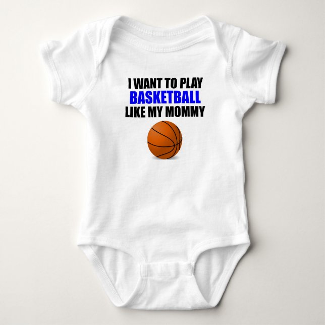 Body Para Bebê O basquetebol gosta de minhas mamães (Frente)