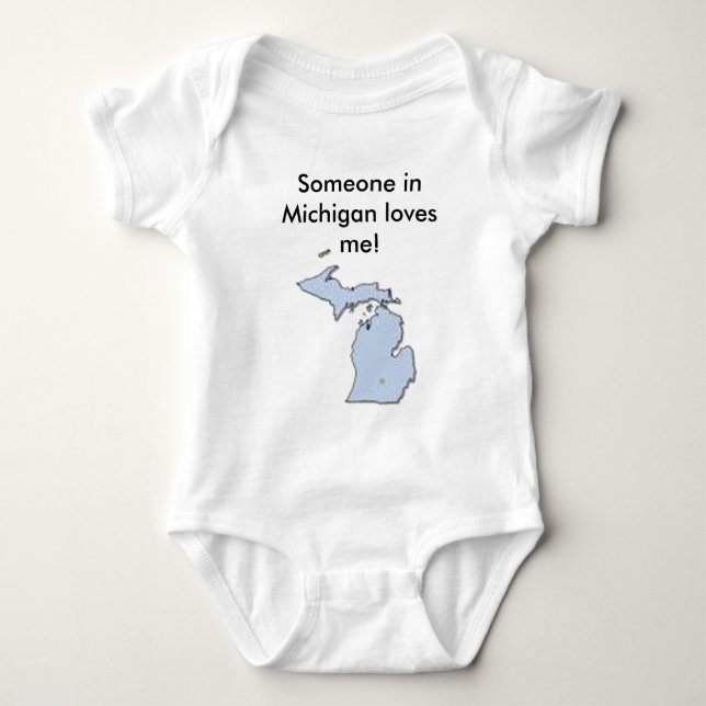 Body Para Bebê O bebê, alguém em Michigan ama-me! (Frente)