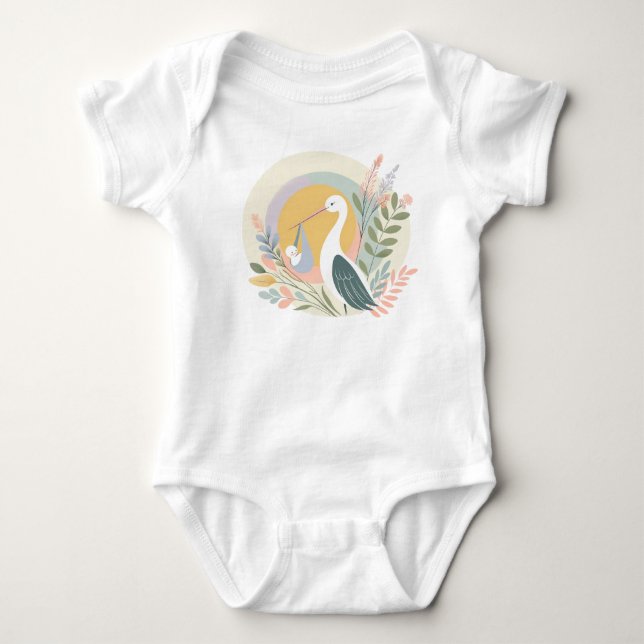 Body Para Bebê O bebê chegou! disse a cegonha (Frente)