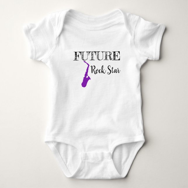 Body Para Bebê O Bebê do Future Rock Star (Frente)