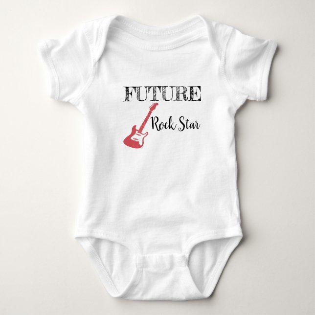 Body Para Bebê O Bebê do Future Rock Star (Frente)